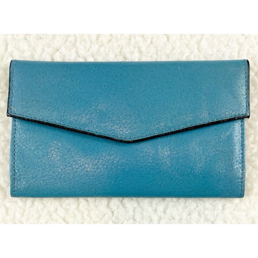 (VTG) Blue/Black Split Leather Envelope Wallet